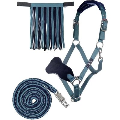 Hengsthalfter mit Führleine und Fliegenfransen HKM Bleu Poney Hengsthalfter mit Führleine und Fliegenfransen HKM Bleu Poney