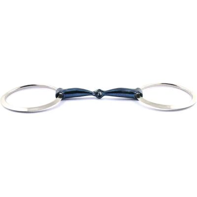 Doppelte Bruchstücke für Pferd große flache Ringe Jump'In Blue Steel Bleu 125 mm Doppelte Bruchstücke für Pferd große flache Ringe Jump'In Blue Steel Bleu 125 mm