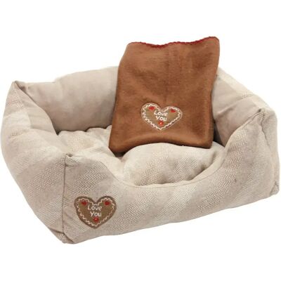 Kerbl Haustierbett Love You Beige - Weiche Fleece für Komfort - 47x37cm Kerbl Haustierbett Love You Beige - Weiche Fleece für Komfort - 47x37cm