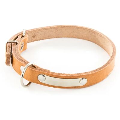 Hundehalsband aus Leder mit Plakette Martin Sellier Beige 22/47 cm Hundehalsband aus Leder mit Plakette Martin Sellier Beige 22/47 cm