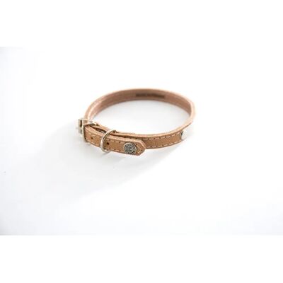 Hundehalsband mit Steppnähten und Platte Martin Sellier Beige 10/31 cm Hundehalsband mit Steppnähten und Platte Martin Sellier Beige 10/31 cm