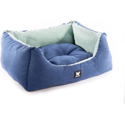 Hundebett und Katzenbett aus Suédine Martin Sellier Domino Bleu 60x46 cm Hundebett und Katzenbett aus Suédine Martin Sellier Domino Bleu 60x46 cm