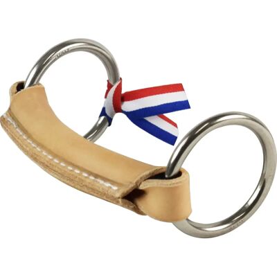Mundstück 2 Ringe für Pferd rund aus Leder Ronzon Legend Beige 145 mm Mundstück 2 Ringe für Pferd rund aus Leder Ronzon Legend Beige 145 mm