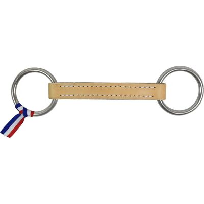 Mundstück 2 Ringe für Pferd aus flachem Leder Ronzon Legend Beige 125 mm Mundstück 2 Ringe für Pferd aus flachem Leder Ronzon Legend Beige 125 mm