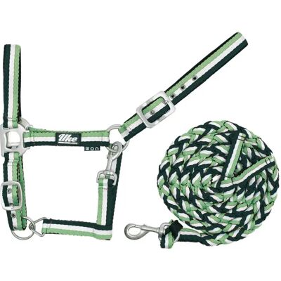 Nylon-Strick für Pferde mit Leder und Leine Supreme Vert Cob Nylon-Strick für Pferde mit Leder und Leine Supreme Vert Cob