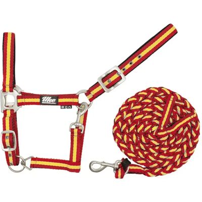 Nylon-Strick für Pferde mit Leder und Leine Supreme Rouge Cob Nylon-Strick für Pferde mit Leder und Leine Supreme Rouge Cob