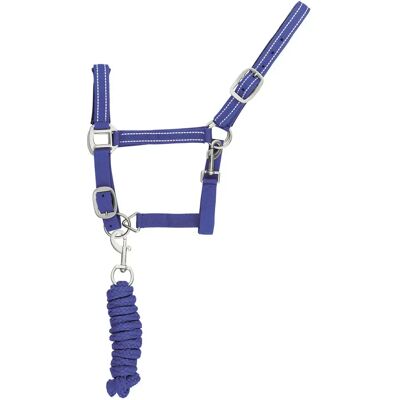 Reflektierendes Nylonhalfter und Führstrick für Pferde Supreme Bleu Cob Reflektierendes Nylonhalfter und Führstrick für Pferde Supreme Bleu Cob