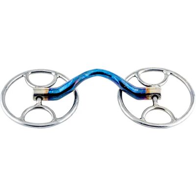 Gebiss 2 Ringe für Pferd Trust Sweet Iron Swivel High Port 16 Bleu 13,5 cm Gebiss 2 Ringe für Pferd Trust Sweet Iron Swivel High Port 16 Bleu 13,5 cm