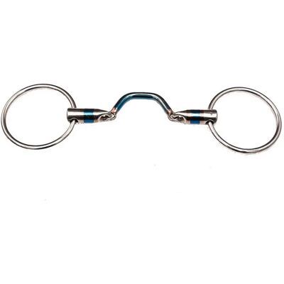 Doppelt gebrochenes Gebiss für Pferde Trust Sweet Iron Loose ring wideport segundo Bleu 12,5 cm Doppelt gebrochenes Gebiss für Pferde Trust Sweet Iron Loose ring wideport segundo Bleu 12,5 cm