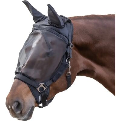 Fliegenmaske mit Ohrenschutz für Ponys Waldhausen Premium Noir Poney Fliegenmaske mit Ohrenschutz für Ponys Waldhausen Premium Noir Poney