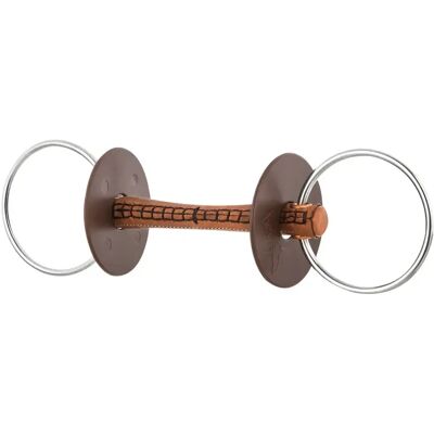 Ledergebiss für Pferde mit Ring, weich Beris Beige 120 mm Ledergebiss für Pferde mit Ring, weich Beris Beige 120 mm
