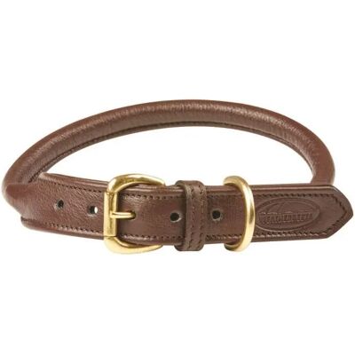 Hundehalsband aus gerolltem Leder Weatherbeeta Marron M Hundehalsband aus gerolltem Leder Weatherbeeta Marron M