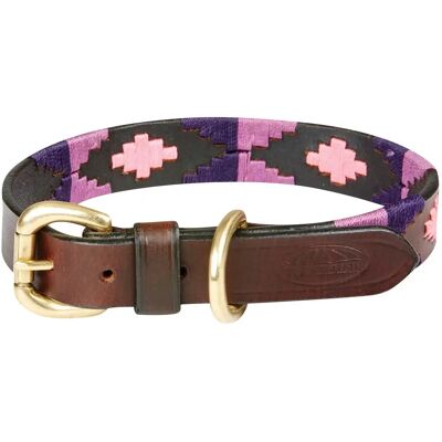 WeatherBeeta - Polo Leather - Cowdray Brown/Purple/Purple - Extra Large - Dog Collar WeatherBeeta - Polo Leather - Cowdray Brown/Purple/Purple - Extra Large - Dog Collar
