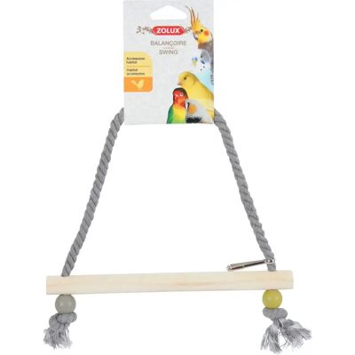 ZOLUX Vogelspielzeug - Holzschaukel mit Seil - 22x1,5x27 cm ZOLUX Vogelspielzeug - Holzschaukel mit Seil - 22x1,5x27 cm