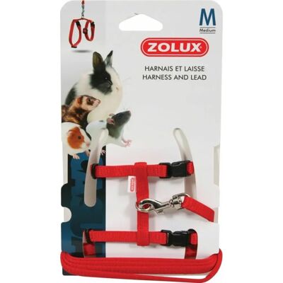 Zolux Haustier-Geschirr und Leine-Set - Rot für Kleintiere Zolux Haustier-Geschirr und Leine-Set - Rot für Kleintiere