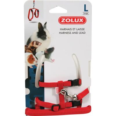 Zolux Haustier-Geschirr und Leine-Set - Klein Rot Zolux Haustier-Geschirr und Leine-Set - Klein Rot