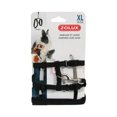 Geschirrset für Nagetiere und kleine Säugetiere Zolux Noir XL Geschirrset für Nagetiere und kleine Säugetiere Zolux Noir XL