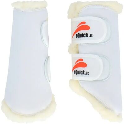 Gamaschen für Pferde vorne eQuick Etraining fluffy Weiß L Gamaschen für Pferde vorne eQuick Etraining fluffy Weiß L