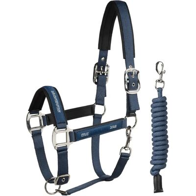 Set aus Halfter und Longiergurt für Pferde Equiline Esdino Bleu Cob Set aus Halfter und Longiergurt für Pferde Equiline Esdino Bleu Cob