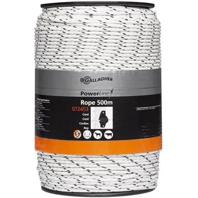 Schnur für Zaun Gallagher PowerLine Weiß 500 m Schnur für Zaun Gallagher PowerLine Weiß 500 m