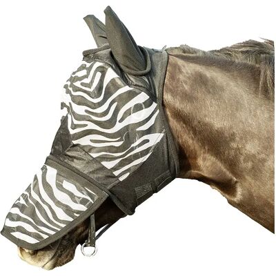 Fliegenabwehrmaske für Pferde mit Nasenschutz HKM Zebra Blanc Vollblut Fliegenabwehrmaske für Pferde mit Nasenschutz HKM Zebra Blanc Vollblut