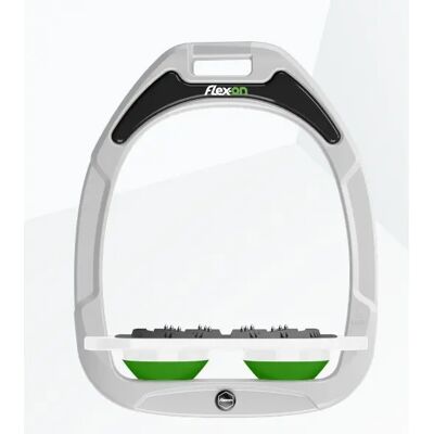 Platte Ultra Grip Steigbügel Weiß/Weiß/Grün Flex-On Green Composite Weiß TU Platte Ultra Grip Steigbügel Weiß/Weiß/Grün Flex-On Green Composite Weiß TU