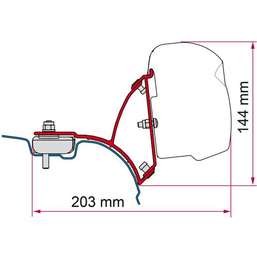 Fiamma Markisen-Adapter F43van für VW T5 / T6 kurzer Radstand - Rechtslenker