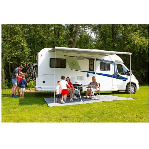 Fiamma F45s 300 Wandmarkise, Auszug 2,5 m, Polarweiß, Tuch Royal Blue
