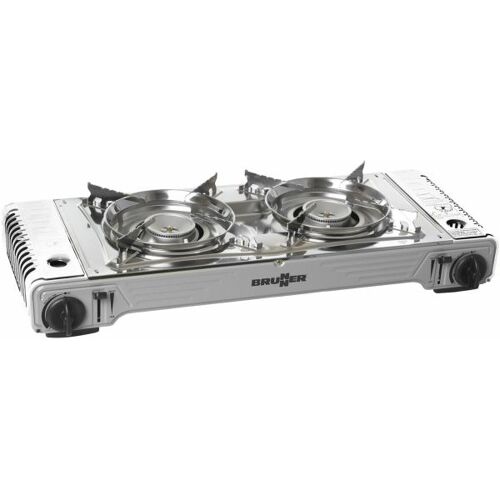 Brunner GmbH Brunner Kartuschen-Gaskocher Devil Double Grill mit Grillplatte, silber