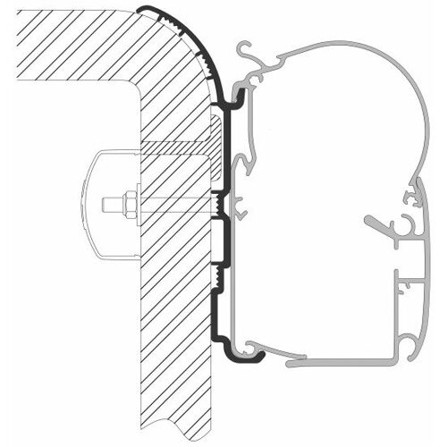 Adapter für Bürstner zu Dometic-Wandmarkisen Serie 1, Länge 3,5 m