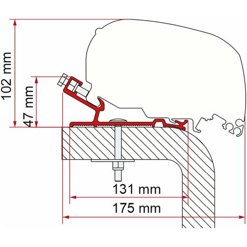 Fiamma Markisenadapter F80, 550 cm, für Hymer alle Modelle ab Bj. 2016