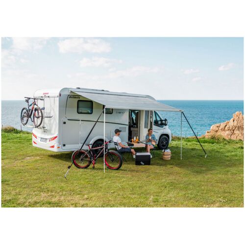 Fiamma F45L 550 Wandmarkise, Auszug 2,5 m, Polarweiß, Tuch Royal Blue