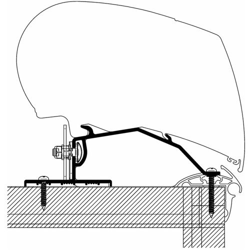 Thule-Omnistor Thule Omnistor Roof Adapter Caravan, Set, 1 m