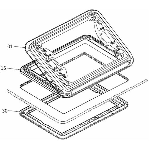 Dometic Innenrahmen ohne Anbauteile, cremeweiß für HEKI 1
