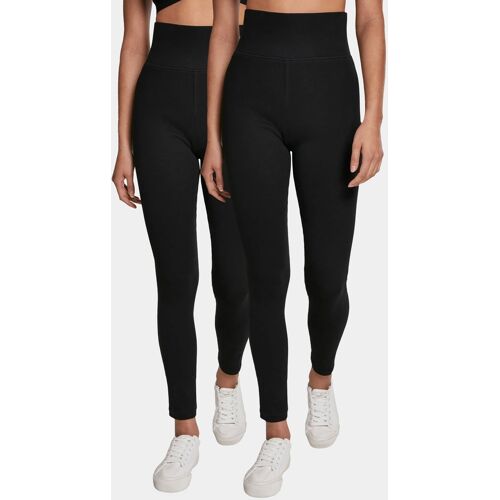 Urban Classics Ladies High Waist Jersey Leggings 2-Pack Damen in Farbe Schwarz in Gr. XS