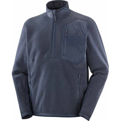 Salomon Half Zip Fleece Pullover Chroma Fleece HZ M Blue Nights für Herren Größe L Navy blau Salomon Half Zip Fleece Pullover Chroma Fleece HZ M Blue Nights für Herren Größe L Navy blau