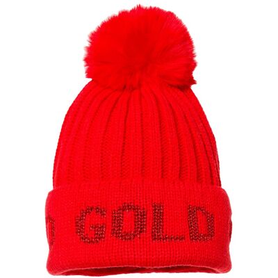 Goldbergh Wollmütze mit Bommel Hodd Flame für Damen aus Wolle Rot Goldbergh Wollmütze mit Bommel Hodd Flame für Damen aus Wolle Rot