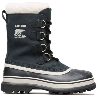 Sorel Après-skis chauds et imperméables Caribou Black/Stone für Damen aus Leder Größe 40,5 schwarz Sorel Après-skis chauds et imperméables Caribou Black/Stone für Damen aus Leder Größe 40,5 schwarz