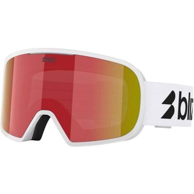 Bliz Skibrille G002S Matte White Brown w/ Red Multi aus Wolle Weiß Bliz Skibrille G002S Matte White Brown w/ Red Multi aus Wolle Weiß