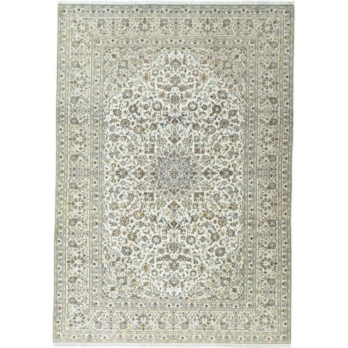 Kashan Perserteppich 350x240 Beige (Iran) Handgeknüpft