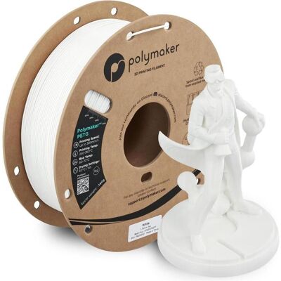 Polymaker ™ PETG (PETG, 1.75 mm, 1000 g), 3D Filament, Weiss Polymaker ™ PETG (PETG, 1.75 mm, 1000 g), 3D Filament, Weiss