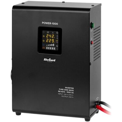 Rebel Power-1000 Wandmontiertes Notstromaggregat - Reiner Sinuswellenwandler & Ladefunktion 12V 230V Rebel Power-1000 Wandmontiertes Notstromaggregat - Reiner Sinuswellenwandler & Ladefunktion 12V 230V