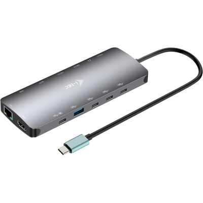 i-tec USB-C Nano 3x LCD Dock (USB-C), Dockingstation + USB Hub, Grau i-tec USB-C Nano 3x LCD Dock (USB-C), Dockingstation + USB Hub, Grau