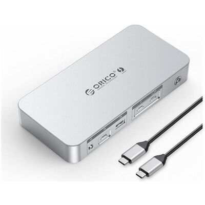 Orico Thunderbolt 4 Docking Station (Sliver) (11 Ports), Dockingstation + USB Hub, Grau Orico Thunderbolt 4 Docking Station (Sliver) (11 Ports), Dockingstation + USB Hub, Grau