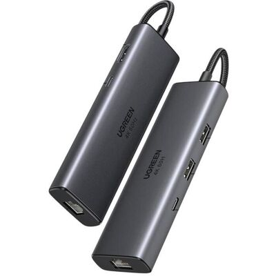 Ugreen CM512 (USB-C, 6 Ports), Dockingstation + USB Hub, Grau Ugreen CM512 (USB-C, 6 Ports), Dockingstation + USB Hub, Grau
