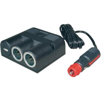 ProCar AufbauPower Deifachsteckdose USB und Steckdosen, Auto Adapter, Schwarz ProCar AufbauPower Deifachsteckdose USB und Steckdosen, Auto Adapter, Schwarz