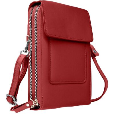 Avizar Schultertasche für Smartphone 130cm Faux-Leder Rot - Handyhülle Avizar Schultertasche für Smartphone 130cm Faux-Leder Rot - Handyhülle