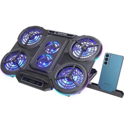 Rampage PROTE R6 grau / Kühlpad / für Laptops 10 - 17" / 6x Lüfter / Handyständer / RGB, Notebook Ständer, Grau Rampage PROTE R6 grau / Kühlpad / für Laptops 10 - 17" / 6x Lüfter / Handyständer / RGB, Notebook Ständer, Grau
