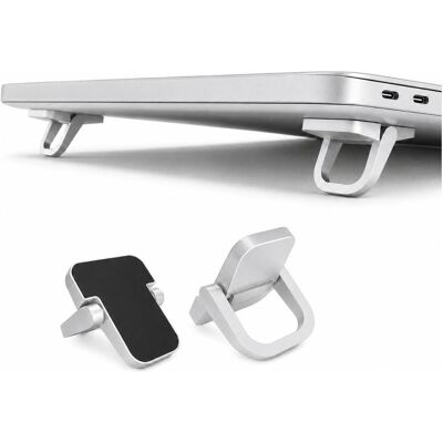 Screenguard Mini Laptop Riser Stand - faltbare Standfüsse 2er Set, Notebook Ständer, Silber Screenguard Mini Laptop Riser Stand - faltbare Standfüsse 2er Set, Notebook Ständer, Silber