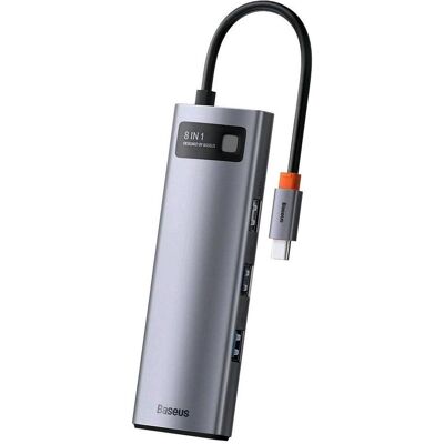 Baseus Bend Angle No.7 (USB-C, 6 Ports), Dockingstation + USB Hub, Grau Baseus Bend Angle No.7 (USB-C, 6 Ports), Dockingstation + USB Hub, Grau